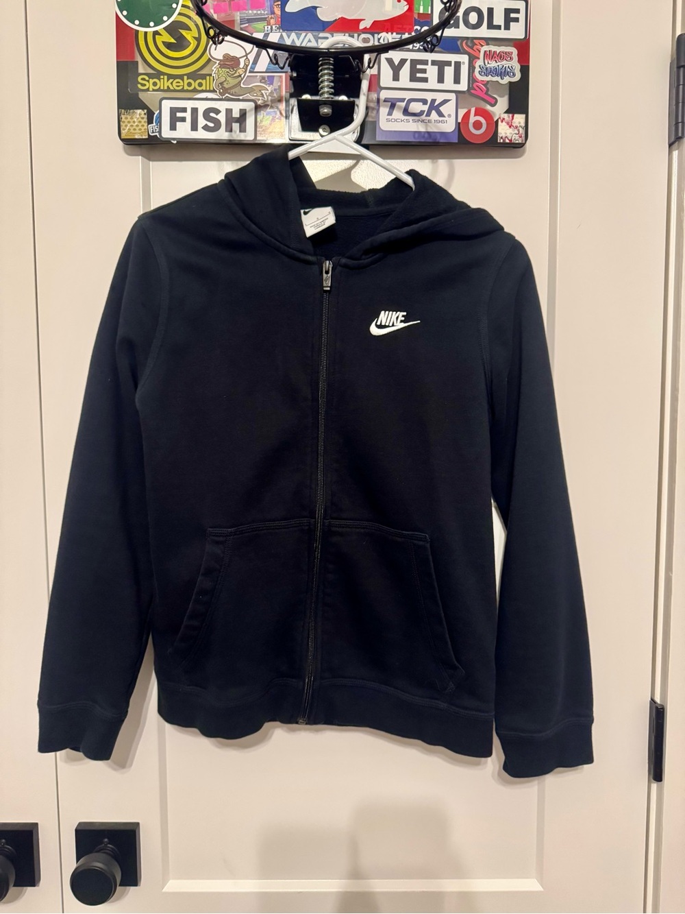 Nike Black Zip-Up Black Hoodie Kids Youth Large